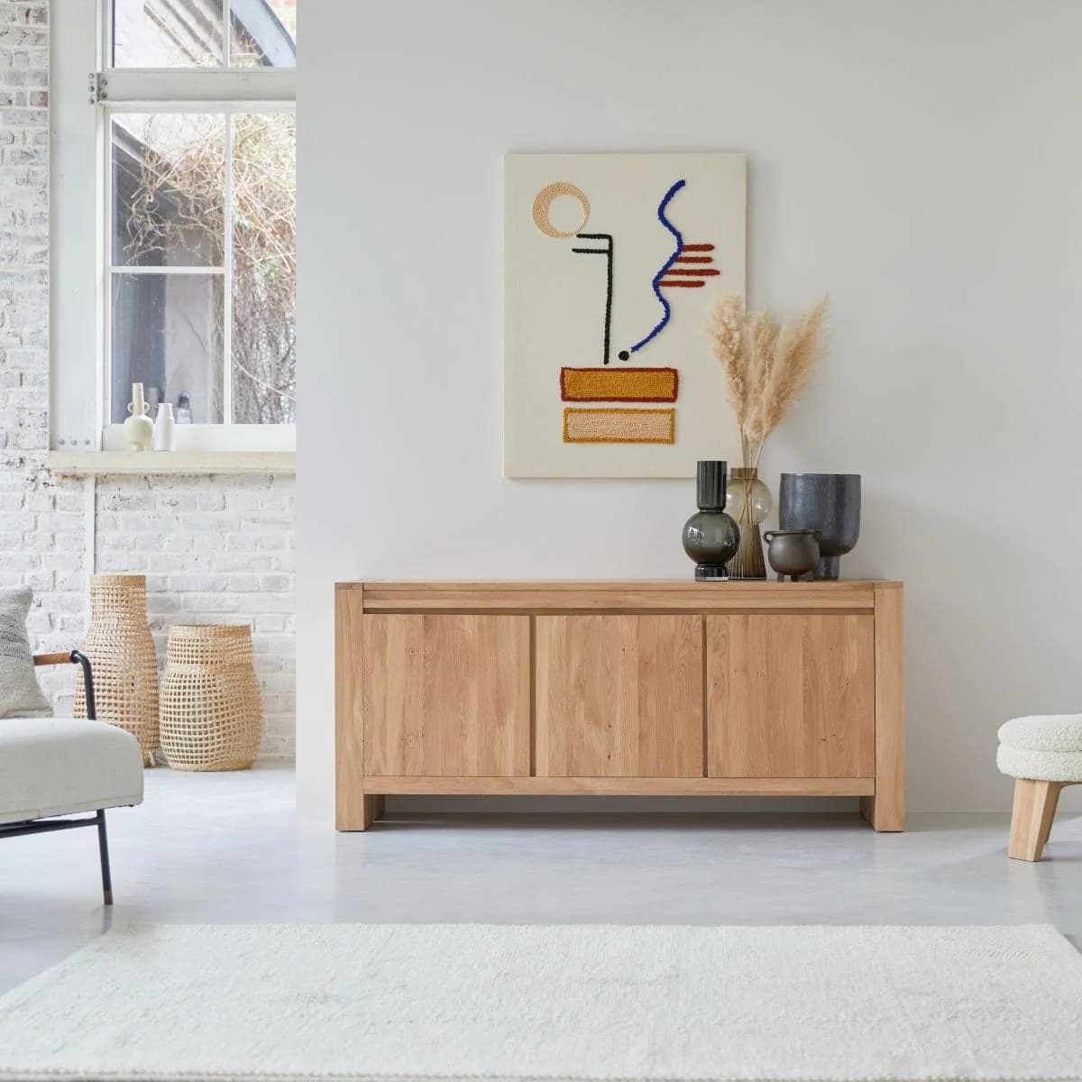 Tikamoon Sideboard Eden Oak 160 cm Massivholz