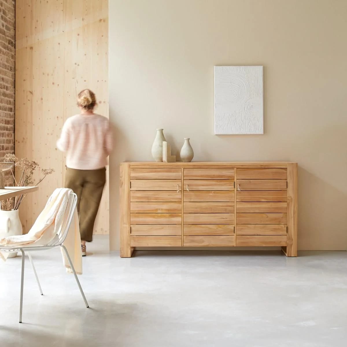 Tikamoon Buffet Anrichte Schrank Teakholz Massivholz 170 cm Minimalys