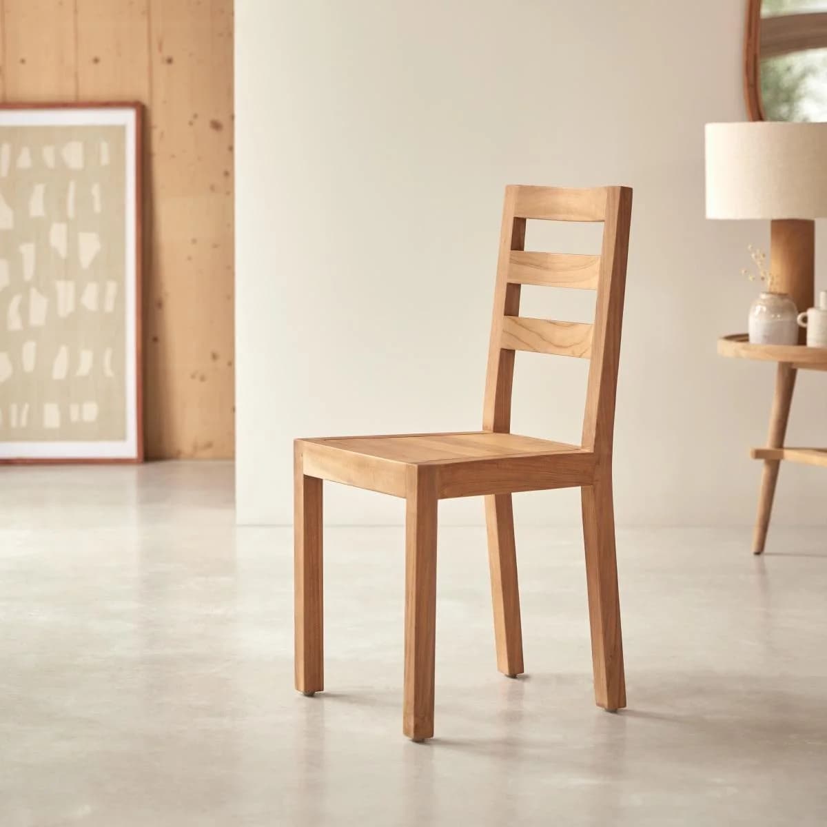 Tikamoon Stuhl massives Teakholz Alto Braun