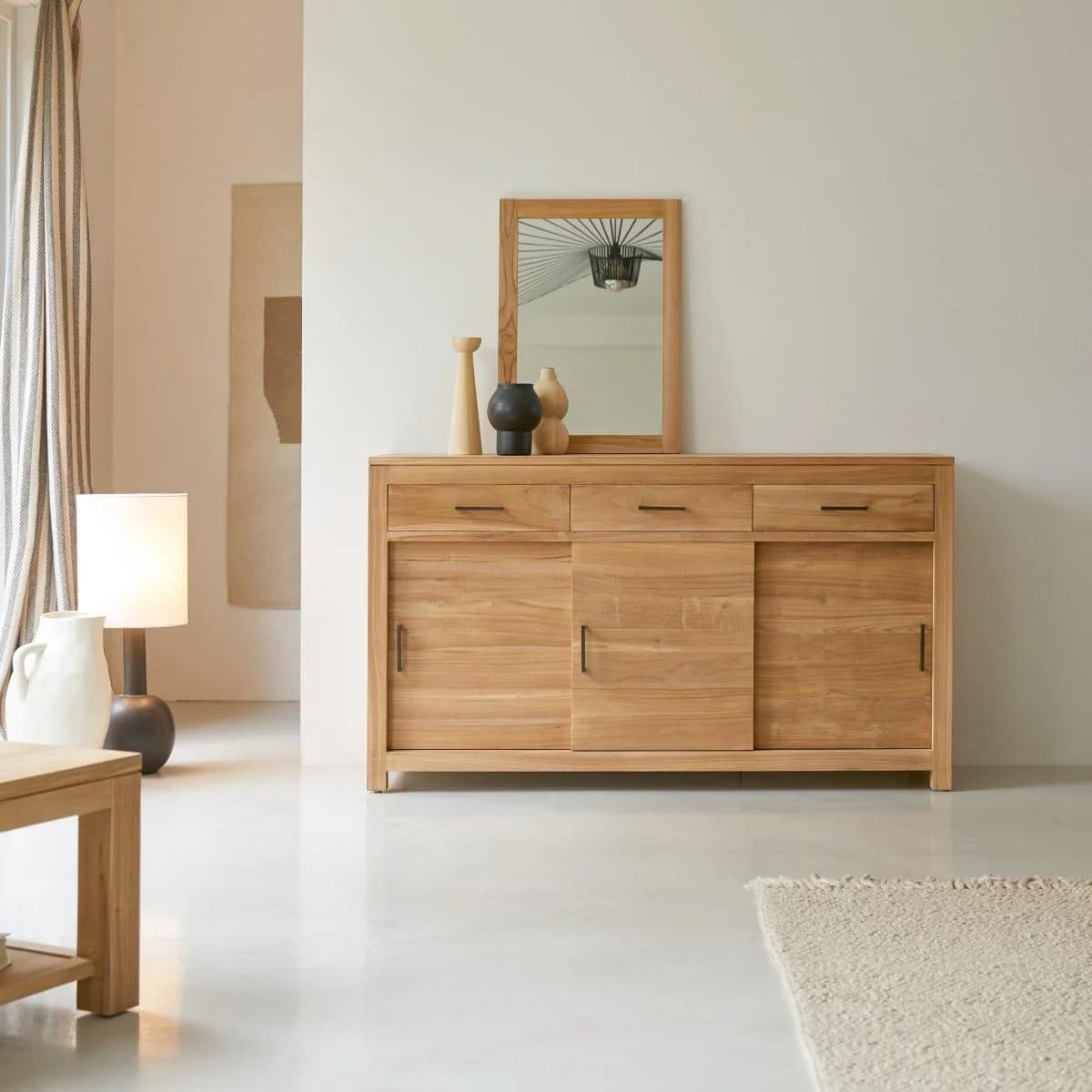 Tikamoon Buffet aus Teak 150 cm Sideboard Lowboard Highboard Massivholz