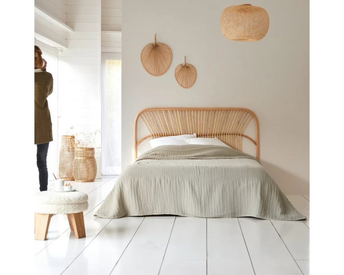Tikamoon Kopfteil aus Rattan 160 cm Braun