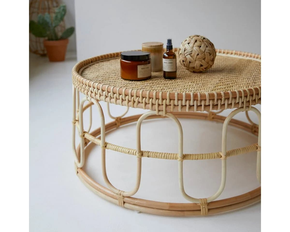 Tikamoon Couchtisch Samson aus Rattan Braun - Bild 5