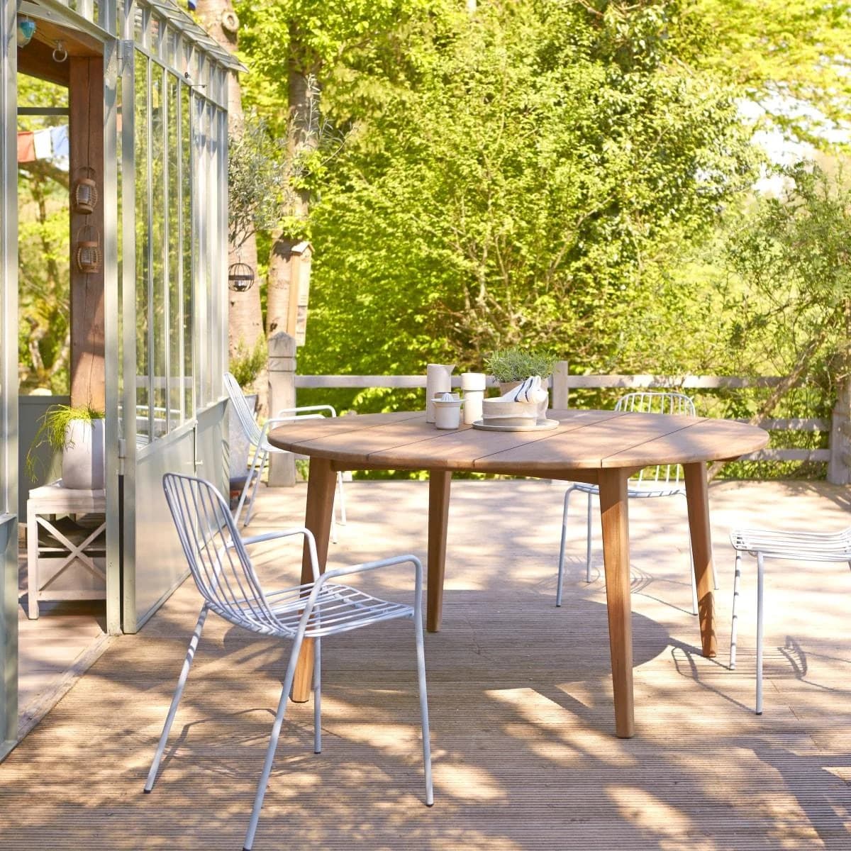 Tikamoon Outdoor Esstisch Gartentisch aus massivem Recycling-Teak