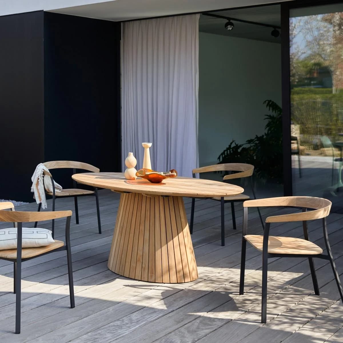 Tikamoon Paloma Ovaler Gartentisch 6 Pers. Massiv Teakholz