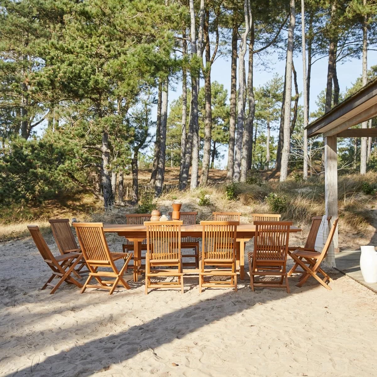 Tikamoon Rechteckige Outdoor Sitzgruppe aus Akazienholz Capri 12