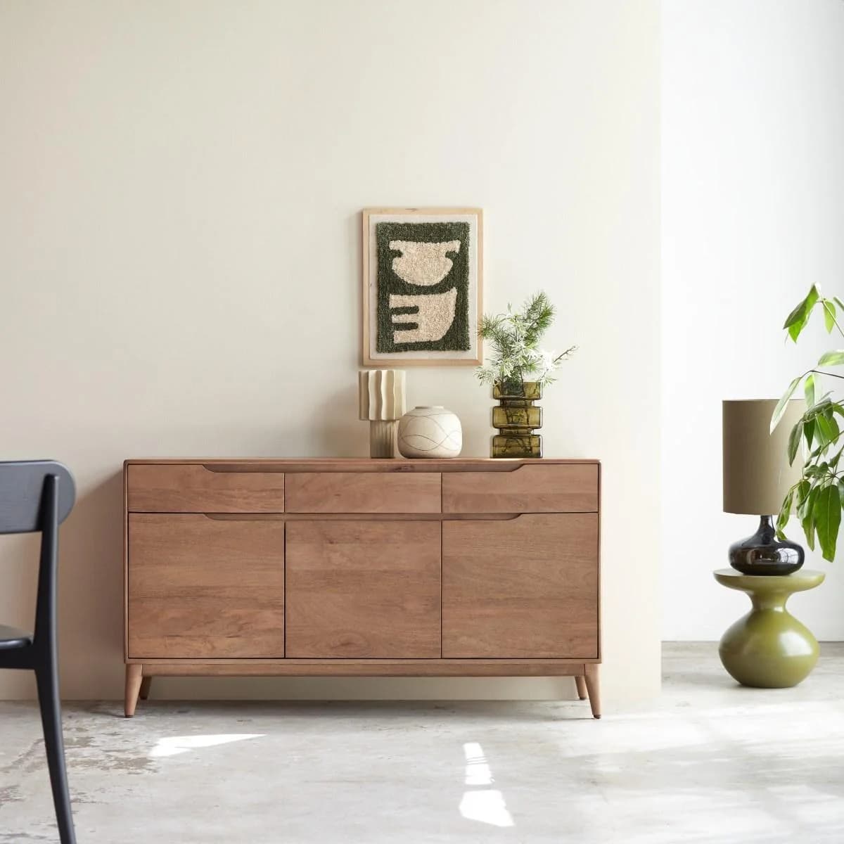 Tikamoon Sideboard Gabrielle Massivholz Braun Modern