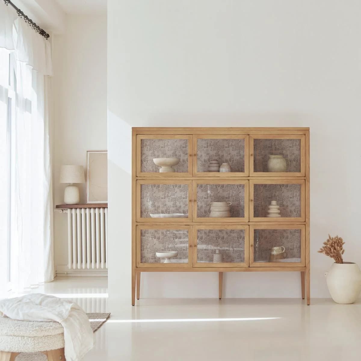 Tikamoon Vitrine Tana aus Eichenholz 160 cm Braun