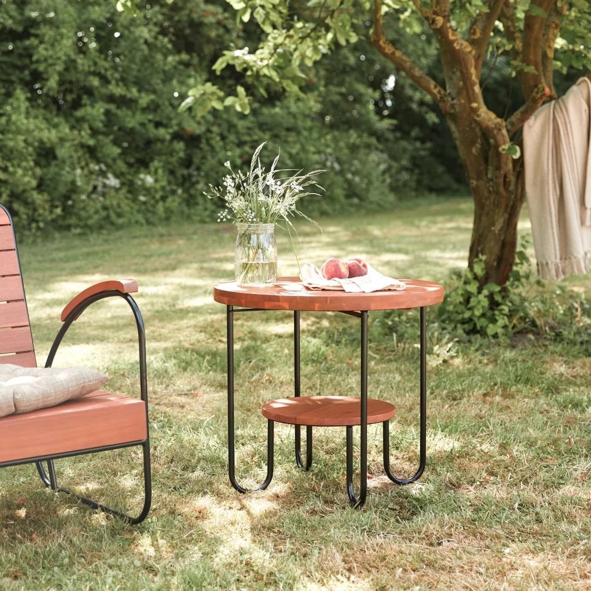 Tikamoon Outdoor-Loungetisch Key Wood Akazienholz Braun