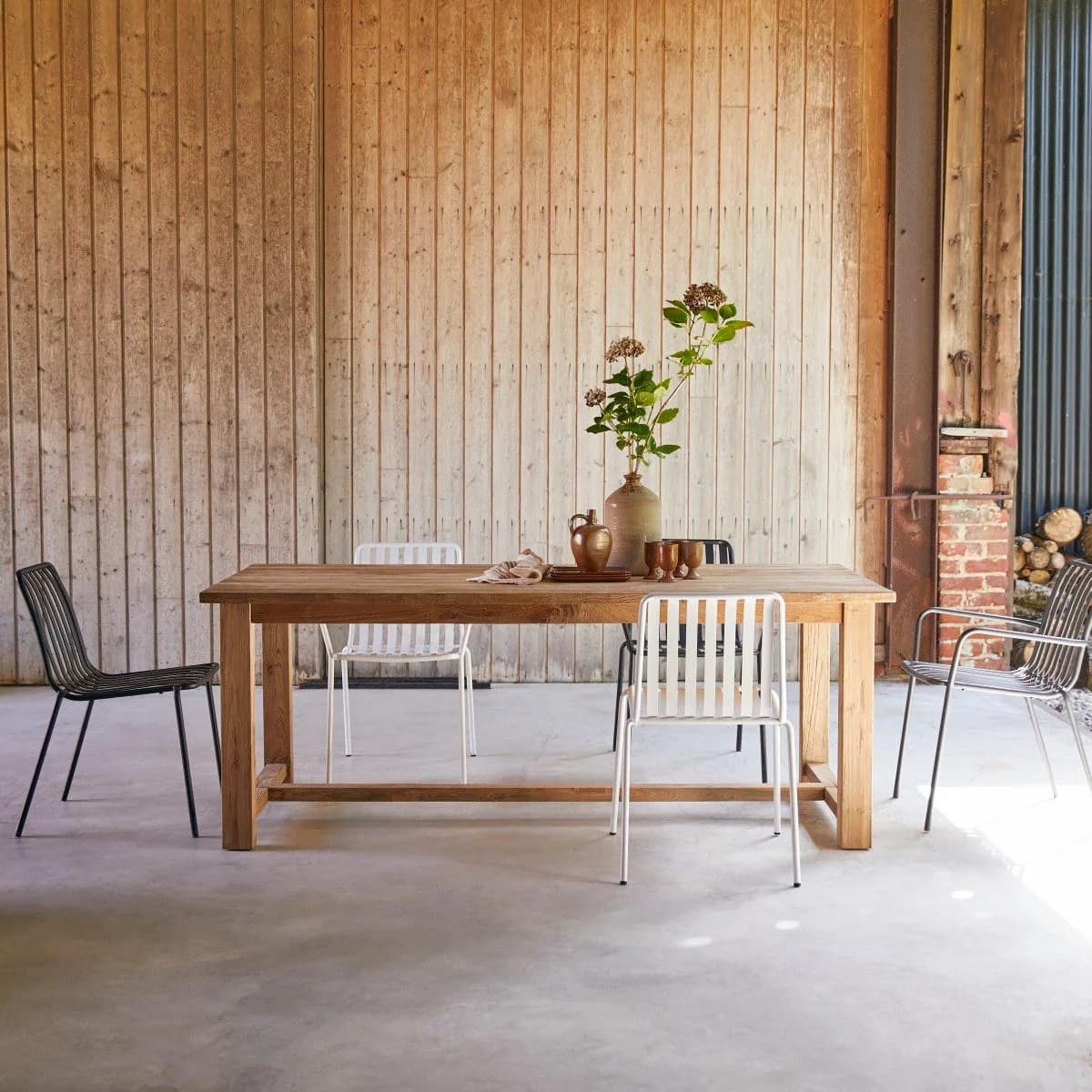 Tikamoon Gartentisch Teresa 200 cm Recyceltes Teakholz