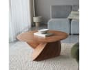Tikamoon Couchtisch Gonzague aus massivem Teakholz rund Bild 5