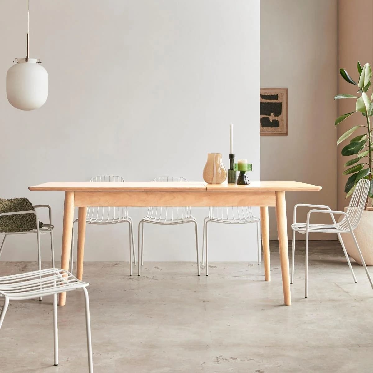 Tikamoon Ausziehbarer Tisch Cloé Massivholz Braun