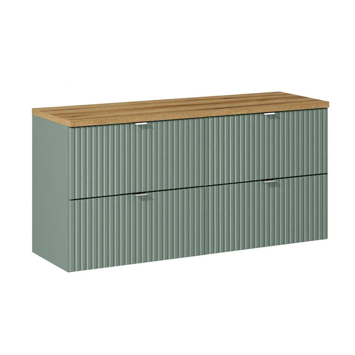 Waschtischunterschrank 120,4cm Jade Grün Holzoptik