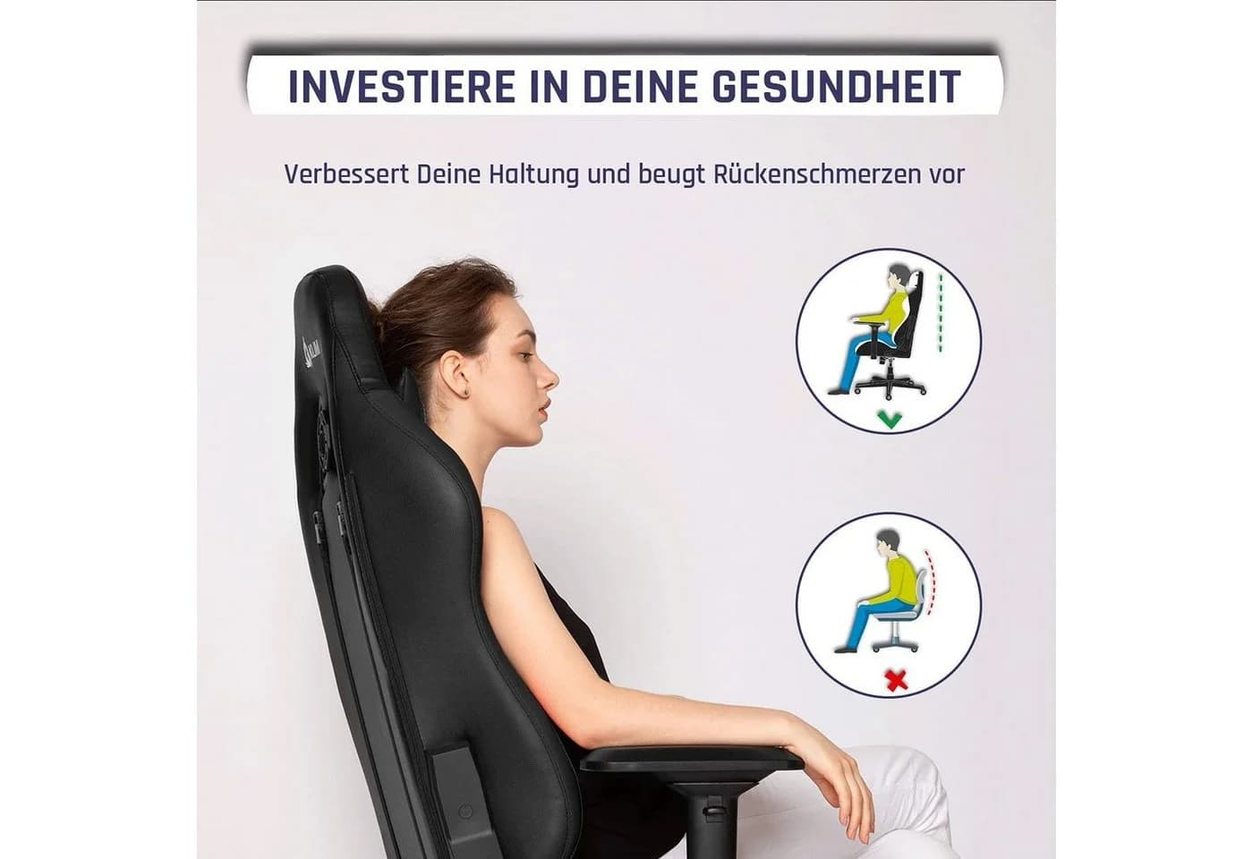 KLIM Gaming Chair Esports Stuhl Schwarz Ergonomisch - Bild 4