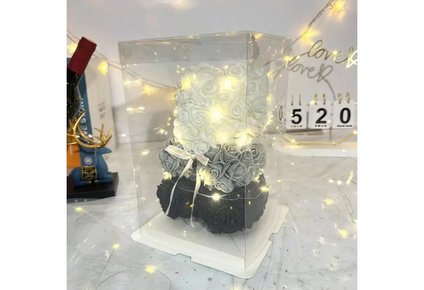 AMORE MIO LED Dekofigur Rosen Teddybär Rosa - Bild 5