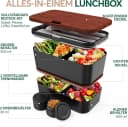 UMAMI Bento Lunchbox Schwarz mit Besteck & Saucenbehältern Bild 1
