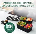 UMAMI Bento Lunchbox Schwarz mit Besteck & Saucenbehältern Bild 3