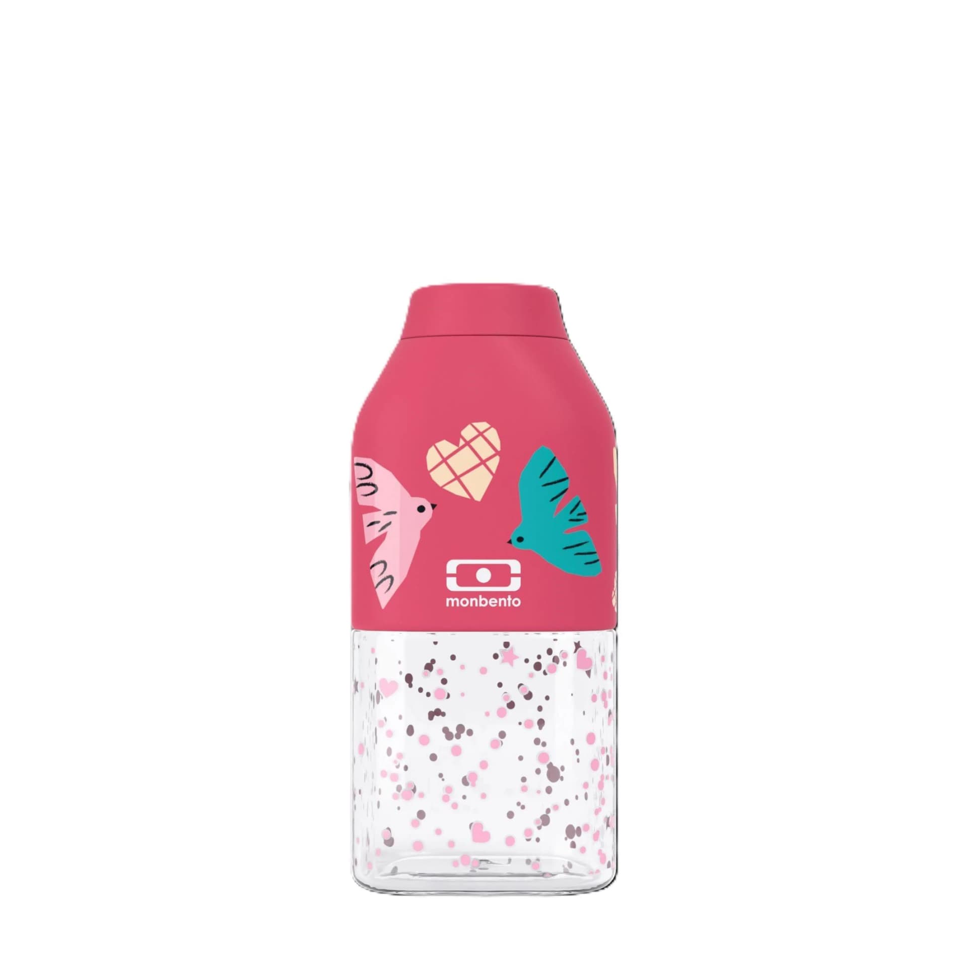 Trinkflasche BIRDS Kinder Titan/Silikon Pink