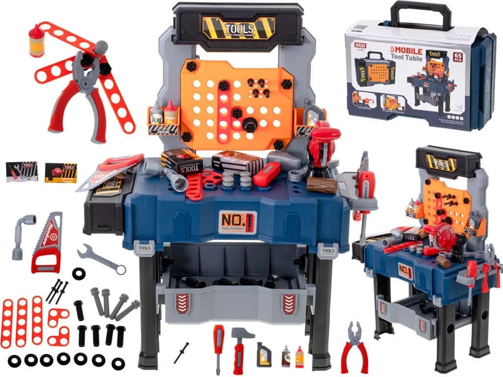 Ikonka Kinder-Werkzeug-Set 65-teilig mit Werkbank und Koffer - Bild 2