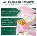 UMAMI Lunchbox All-in-1 1,2L Brotdose Rosa mit Besteck Bild 4