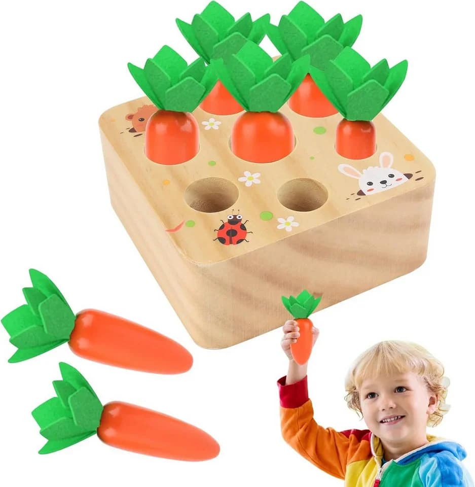 LaCute Holzspielzeug Karottenernte Montessori Sortierspiel - Bild 2