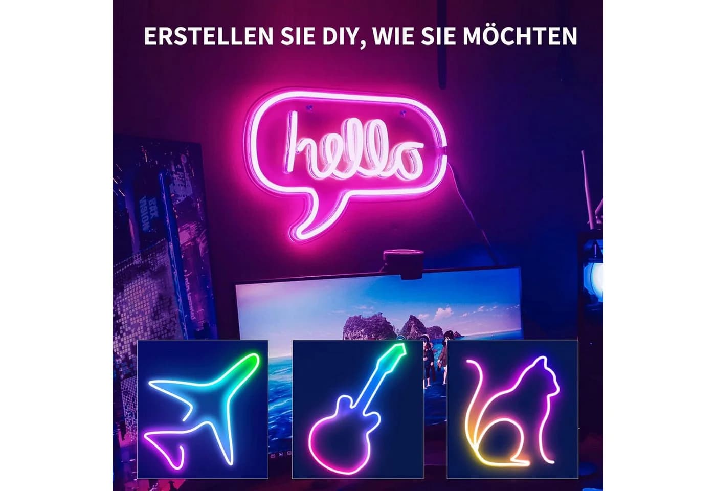 Athlix LED Stripe RGB Lichtleiste IP65 wasserdicht 24V App-Steuerung