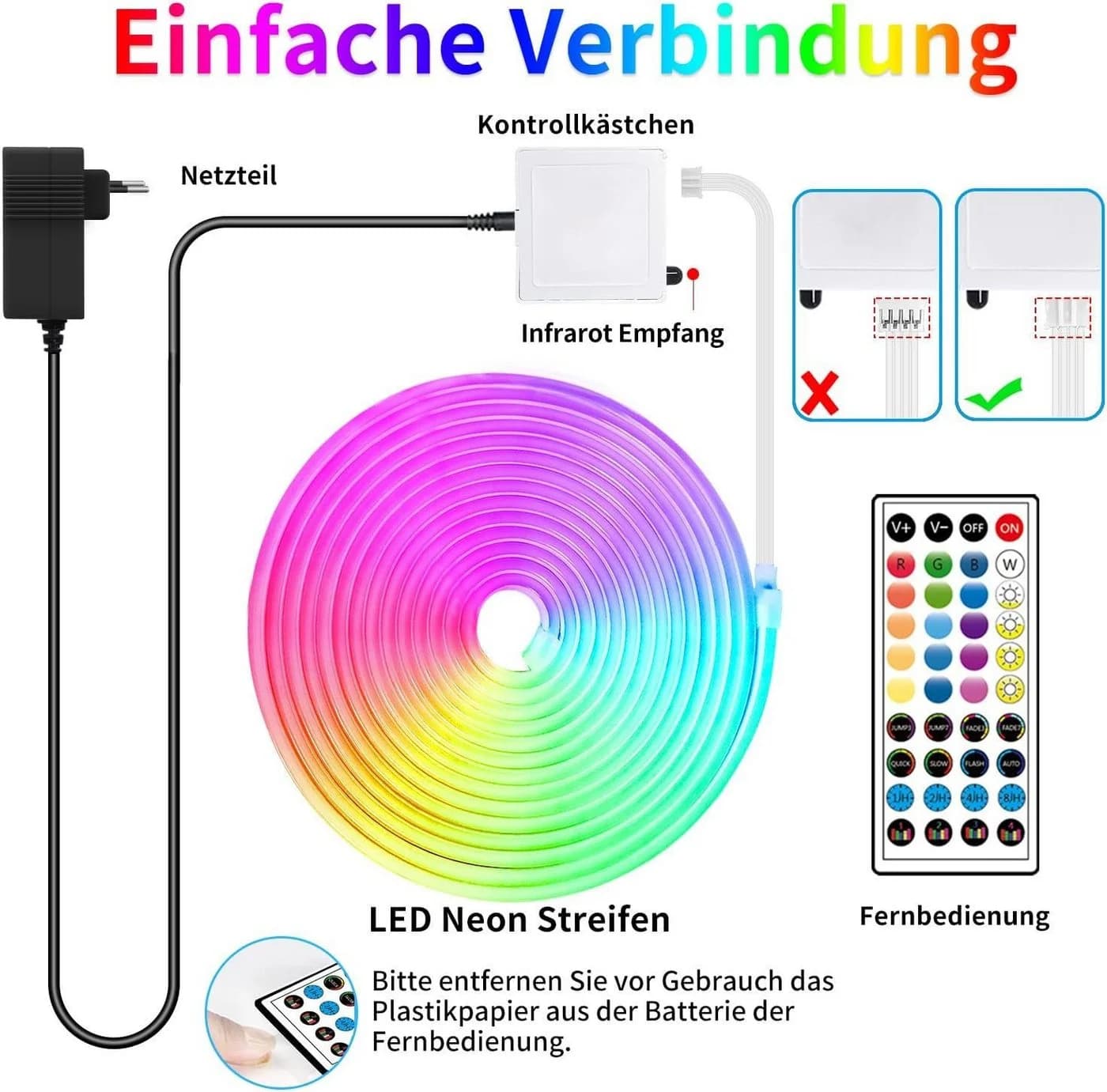 Athlix LED Lichterkette RGB IP65 wasserdicht mit Fernbedienung - Bild 5