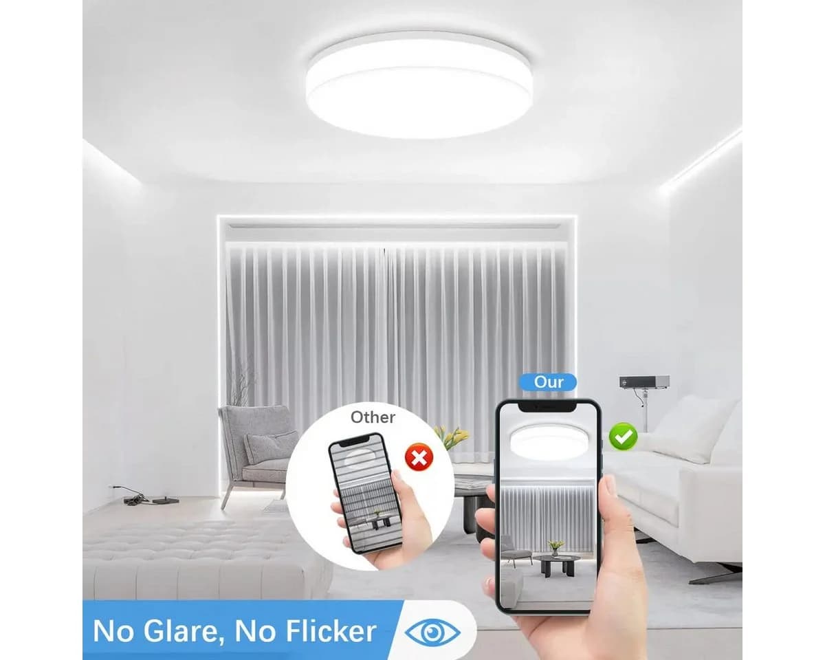 Athlix LED Deckenleuchte Ultradünn Wasserdicht Warmweiß Kaltweiß - Bild 4