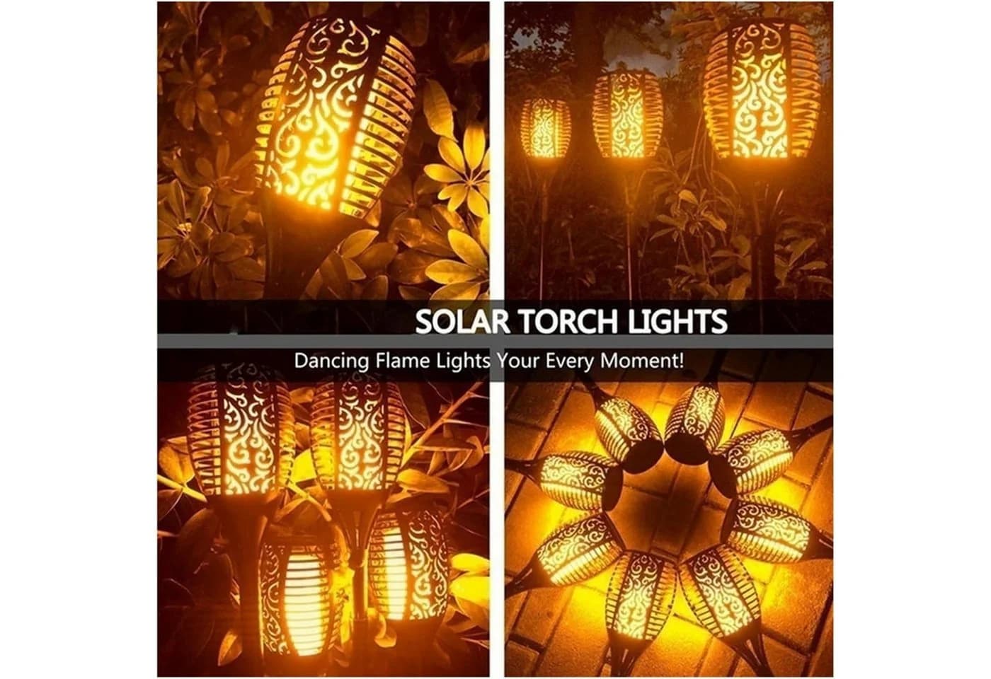 Athlix LED Solarleuchte Gartenfackel Flammeneffekt IP65 Wasserdicht - Bild 3