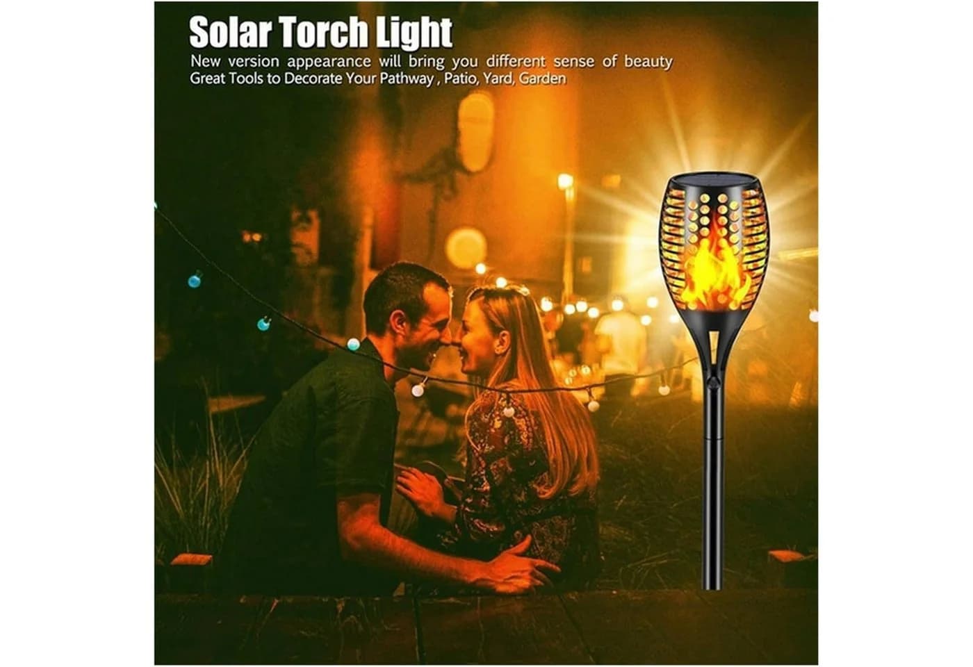 Athlix LED Solarleuchte Gartenfackel Flammeneffekt IP65 Wasserdicht - Bild 4