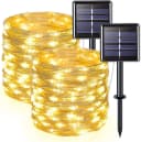 Athlix Solar LED-Lichterkette 10m 100 LED Warmweiß Wasserdicht 8 Modi Bild 2