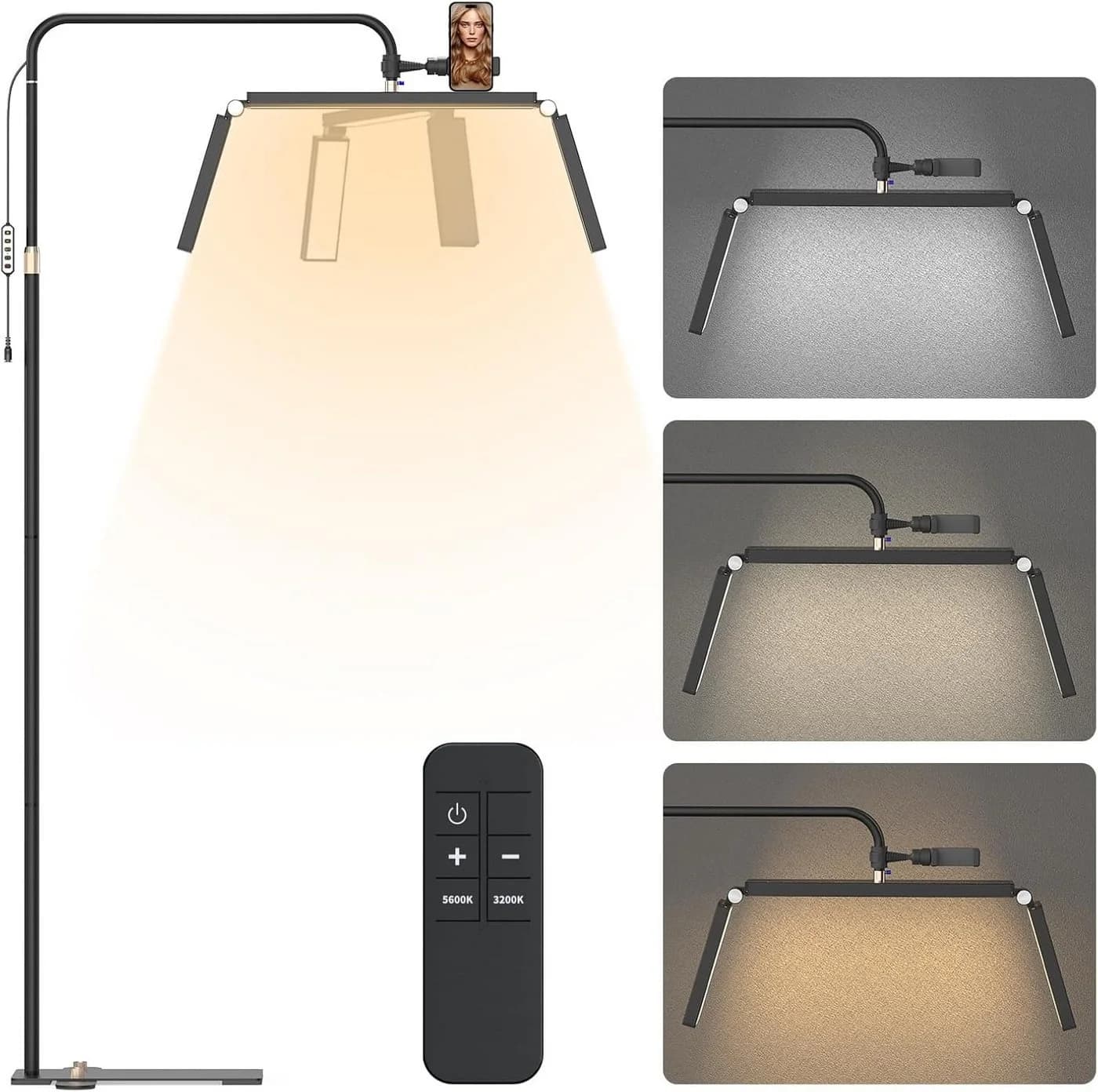 Andoer LED Stehlampe HD-M9X 40W Schwarz Boden-LED-Videoleuchte - Bild 2