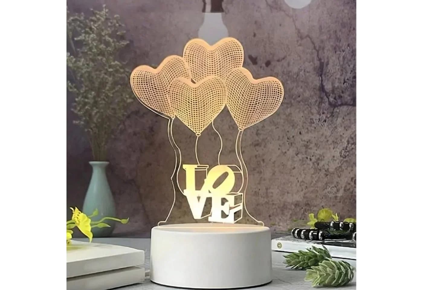 Realb2b LED Nachtlicht 3D Herzform USB Touch Bedienung