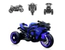 Moni Kinder Elektromotorrad Ninja Blau LED Beleuchtung Mp3 Bild 3