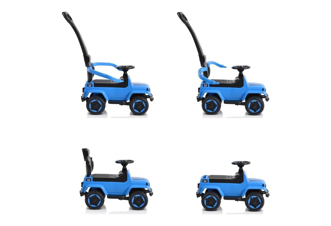 Moni Kinder Rutschauto Police mit Musikfunktion und Schiebestange blau - Bild 5