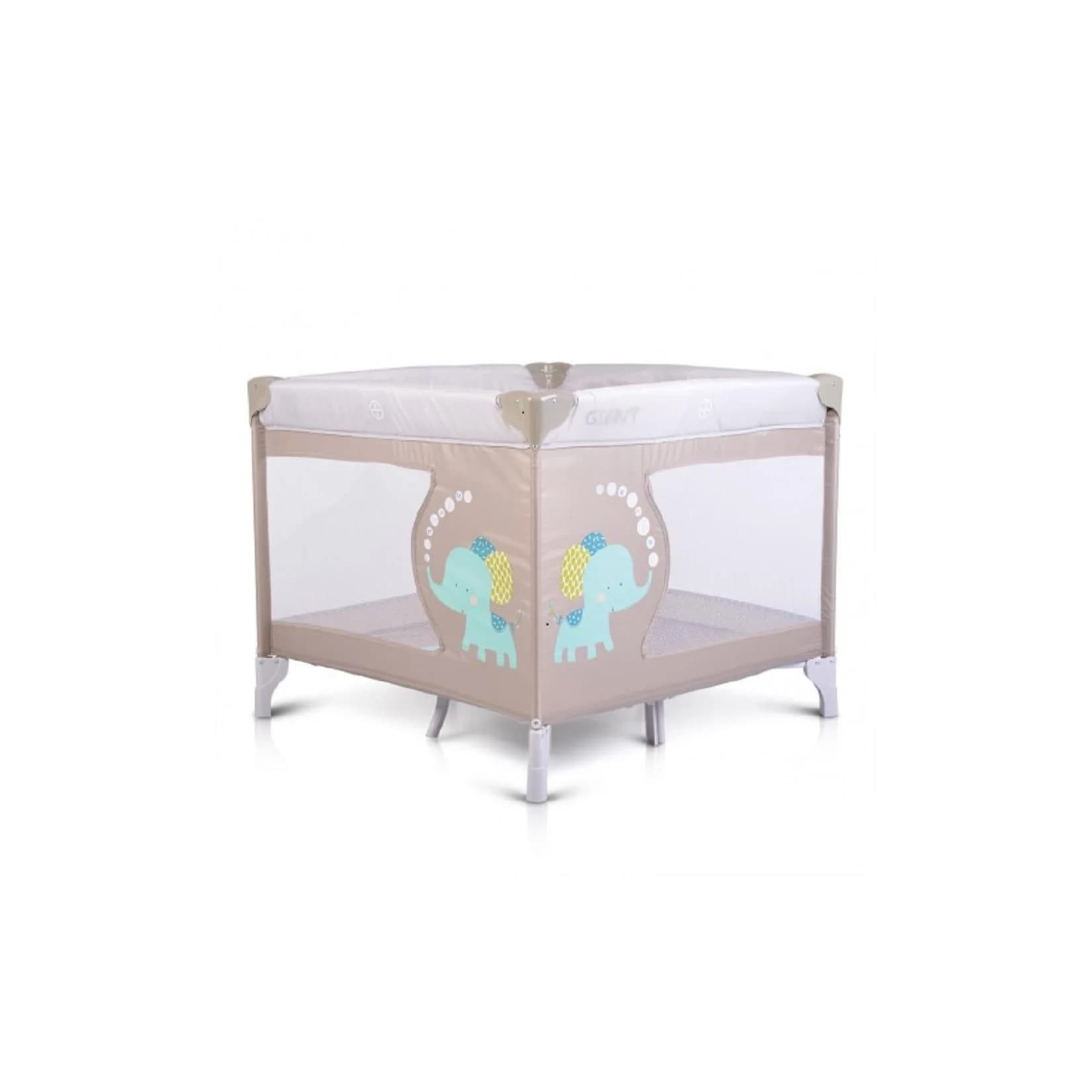 Moni Reiselaufstall Giant Klappbar mit Matratze Grau Beige