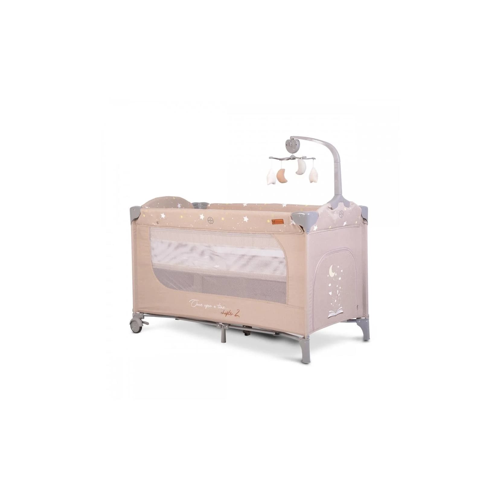 Cangaroo Reisebett Once upon a time 2 Ebenen Beige mit Mobile