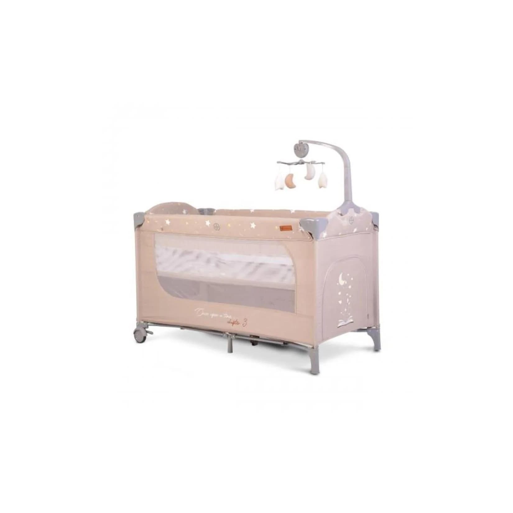 Cangaroo Reisebett Once upon a time Laufstall Beige mit Matratze und Wickelauflage