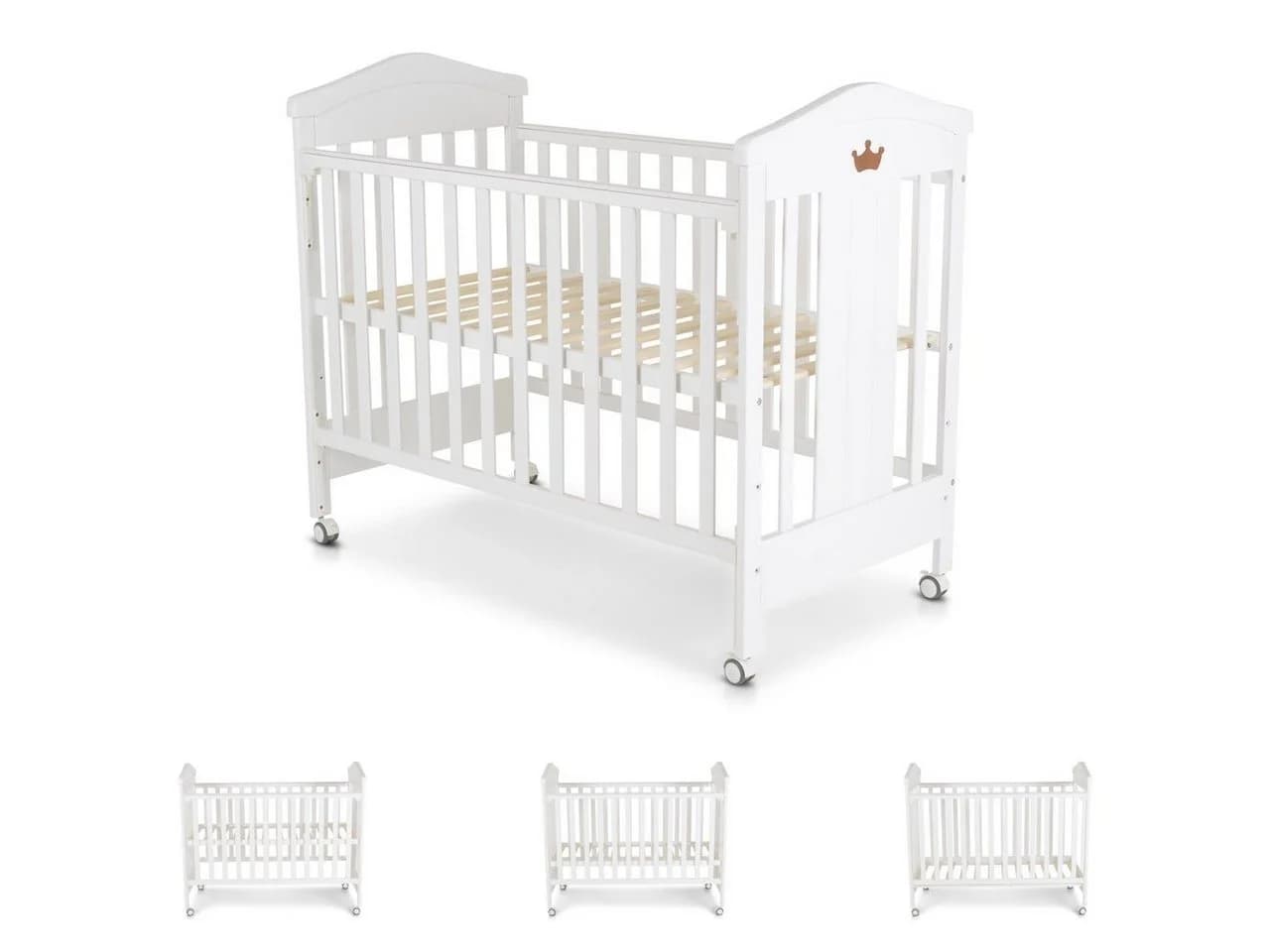 Cangaroo Babybett Wing 120x60 cm Buche Weiß 3 Höhenpositionen - Bild 3