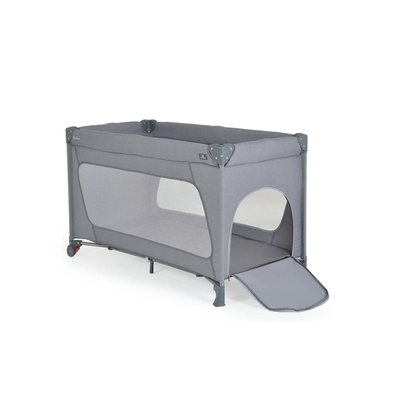 Cangaroo Reiselaufstall One Touch Grau mit Rädern und Seiteneingang