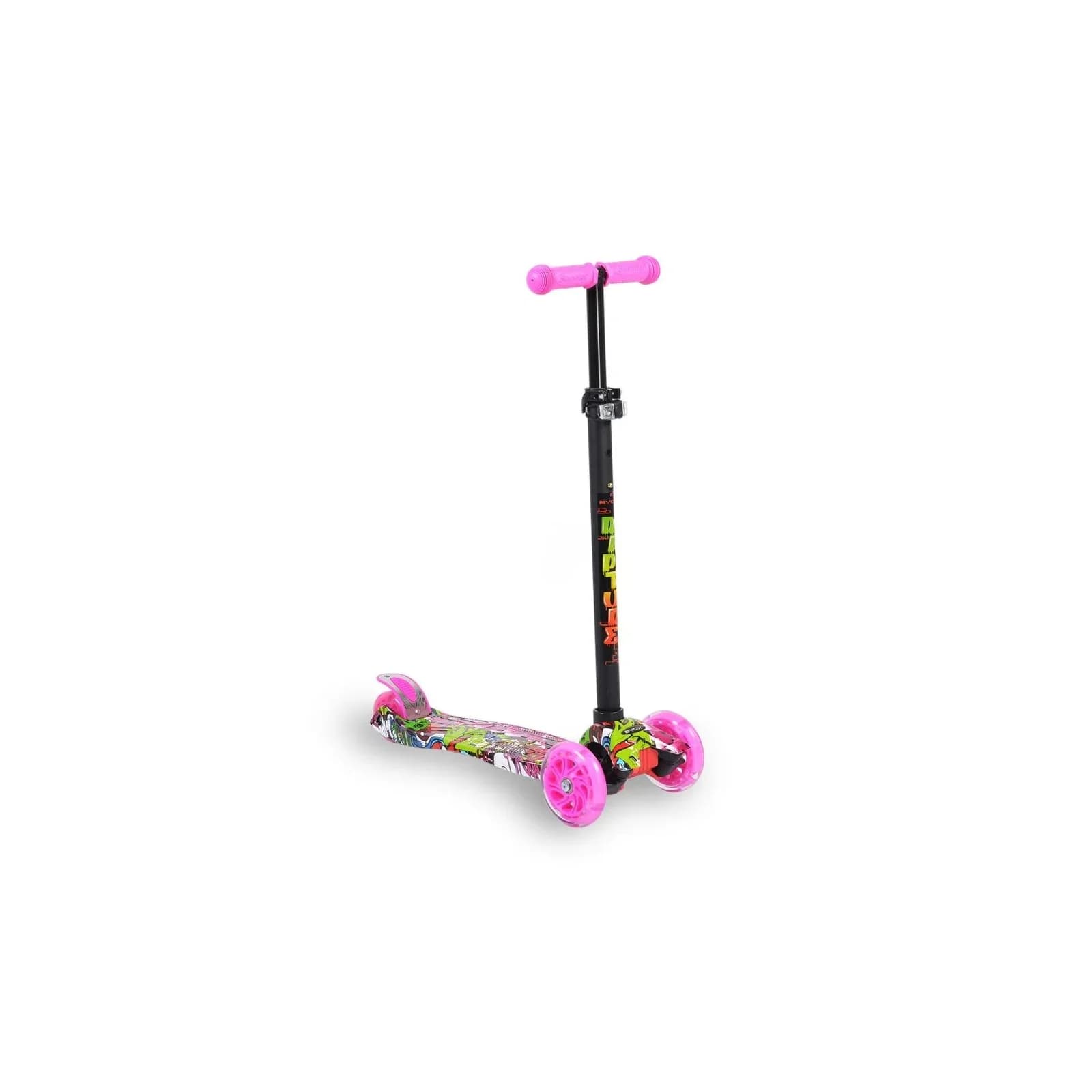 Byox Kinderroller Rapture Alu Scooter Rosa Leuchträder