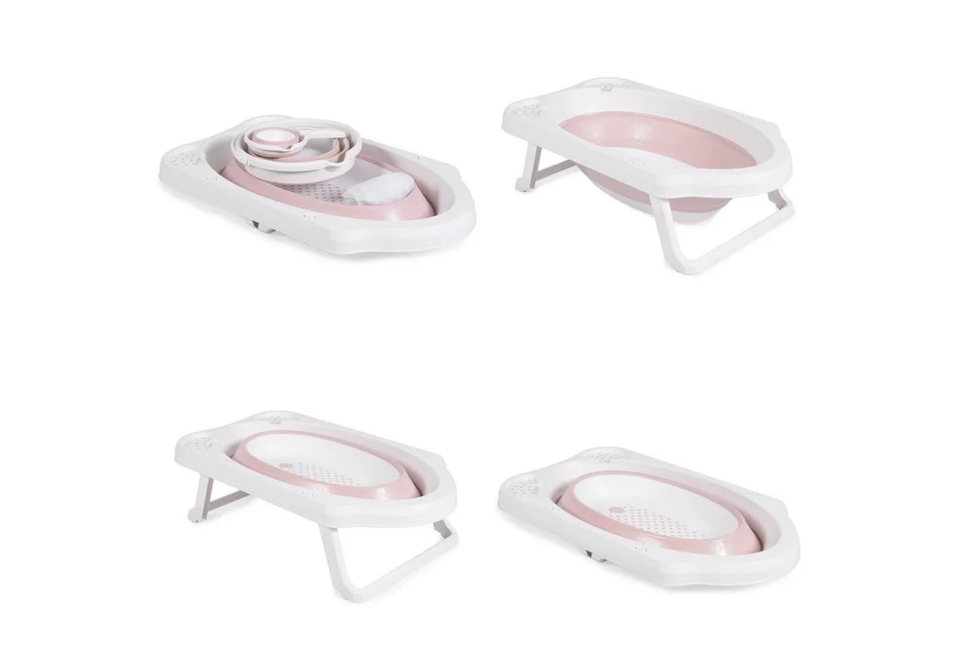 Cangaroo Babybadewanne Set Hawaii 4-teilig Rosa Faltbar - Bild 5