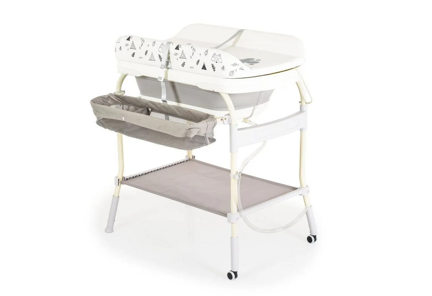 Cangaroo Babybadewanne Wickeltisch 2in1 Grau mit Thermometer - Bild 2