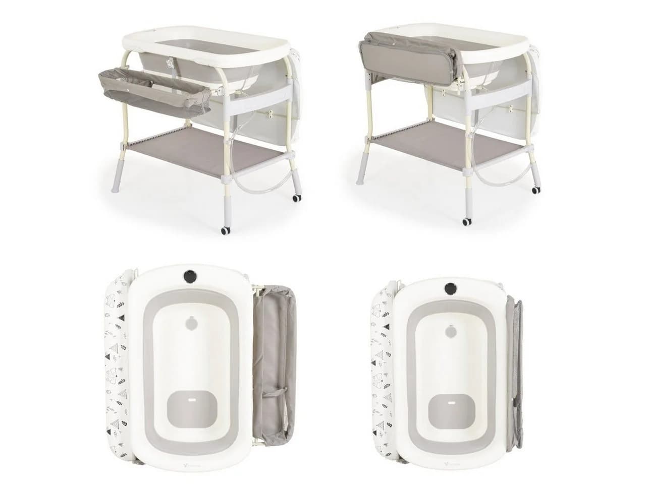 Cangaroo Babybadewanne Wickeltisch 2in1 Grau mit Thermometer - Bild 4