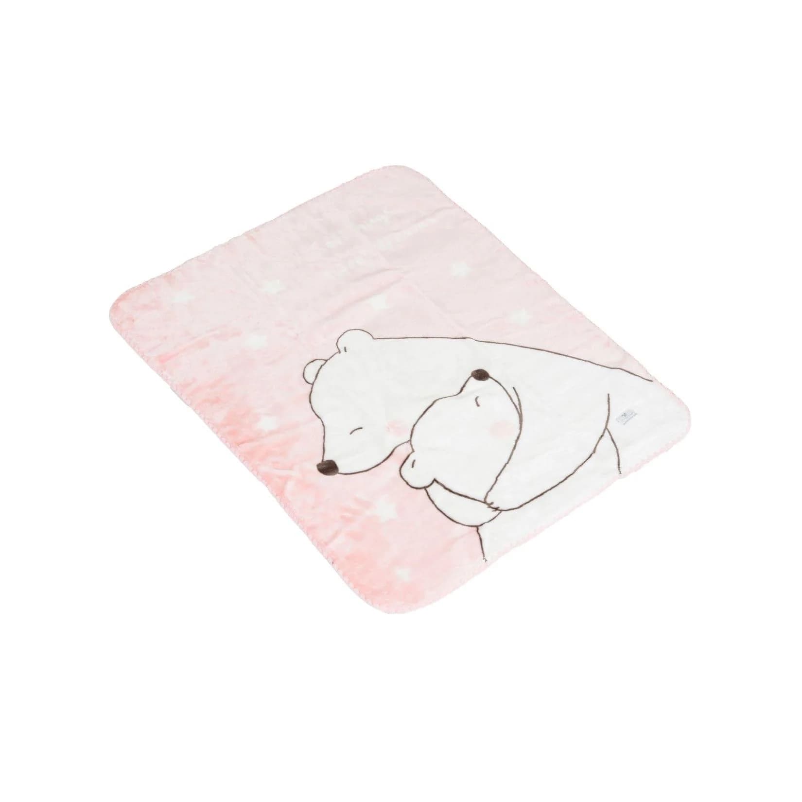 Cangaroo Babydecke 110 x 80 cm Softy Sweet Bärenmotiv Kuscheldecke Rosa