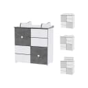 Lorelli Kommode Cupboard Weiß/Dunkelgrau 4 Schubladen 2 Türen Bild 1