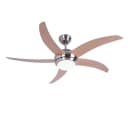 V-TAC Deckenventilator 132 cm mit Licht und Fernbedienung Braun/Silber Bild 1