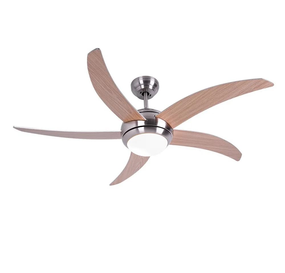 V-TAC Deckenventilator 132 cm mit Licht und Fernbedienung Braun/Silber