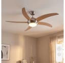 V-TAC Deckenventilator 132 cm mit Licht und Fernbedienung Braun/Silber Bild 2