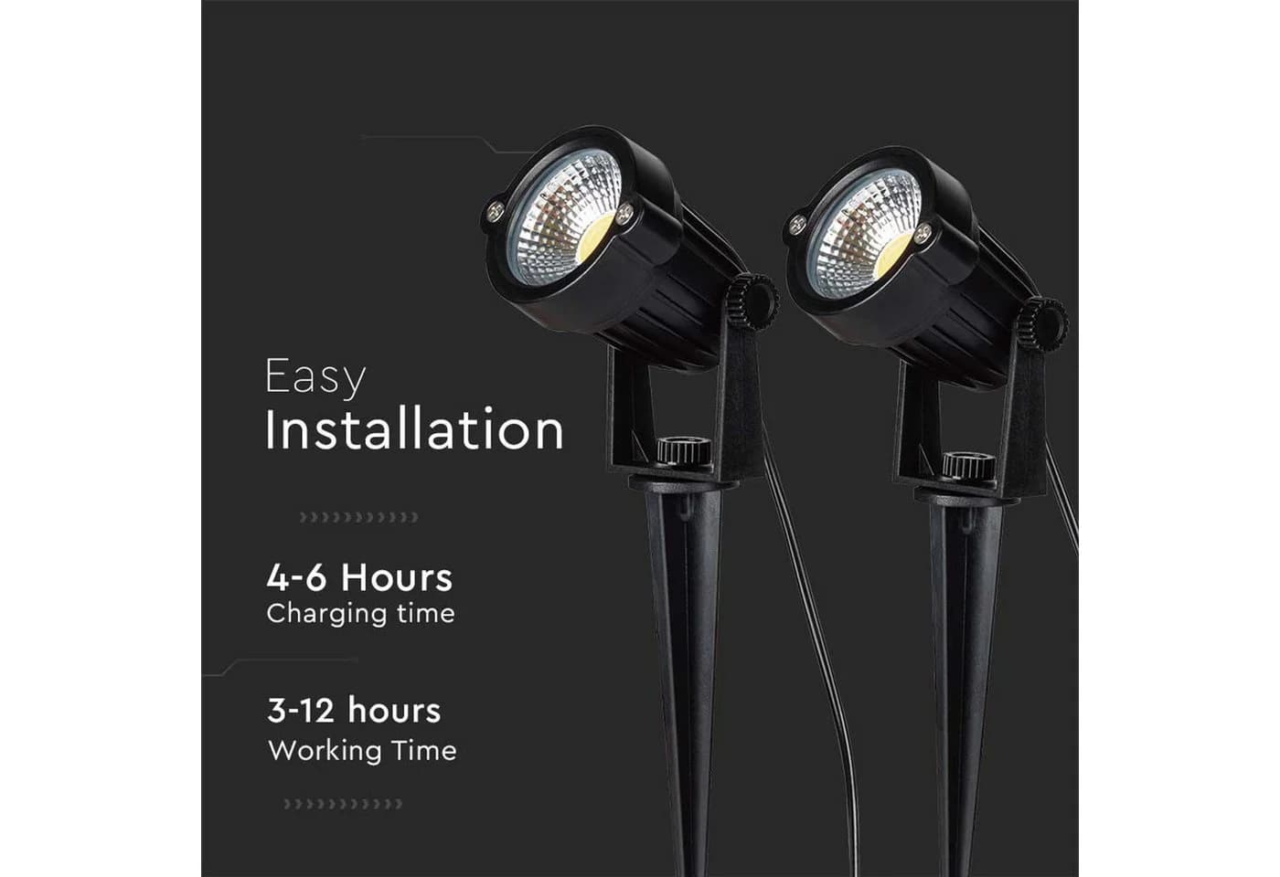 V-TAC Solar LED-Gartenleuchten-Set 2x 1,2 W 3000 K IP65 - Bild 4