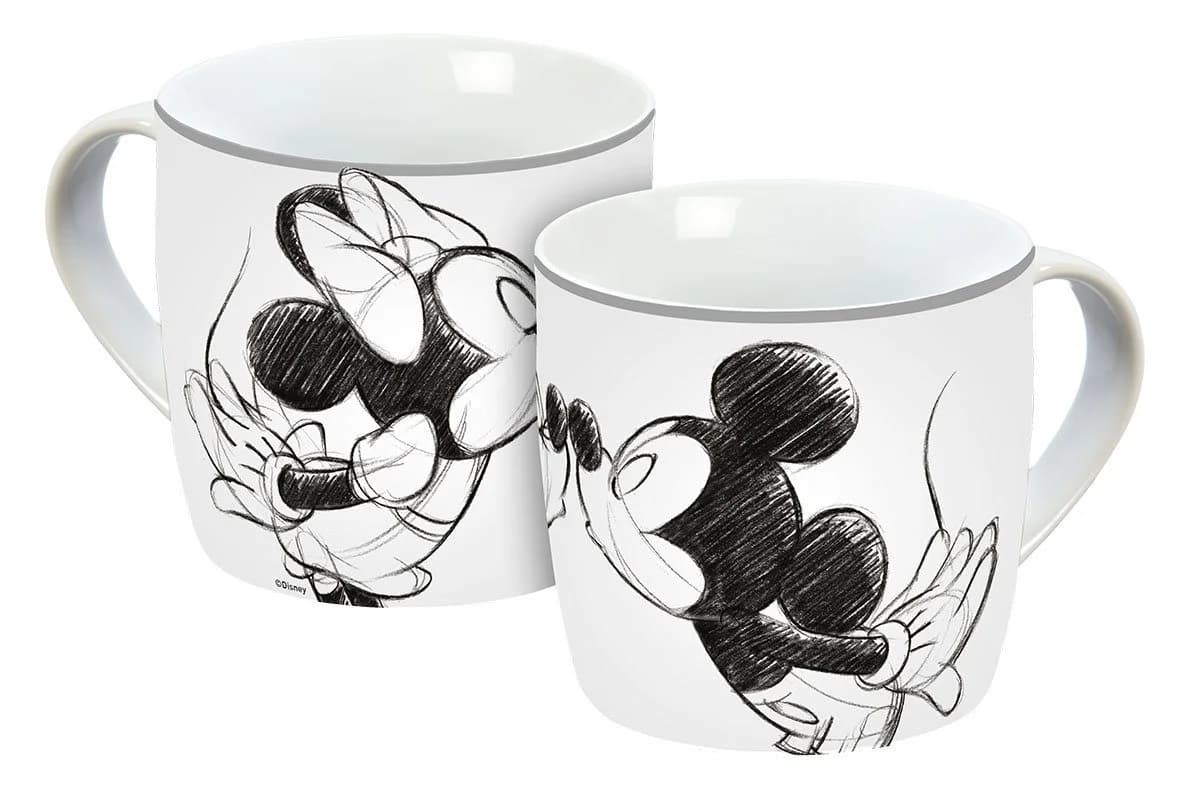 Geda Labels Tasse Mickey Kiss Sketch Grau Porzellan 300ml - Bild 2